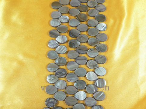 five strands of 13�16mm coffee shell strands
